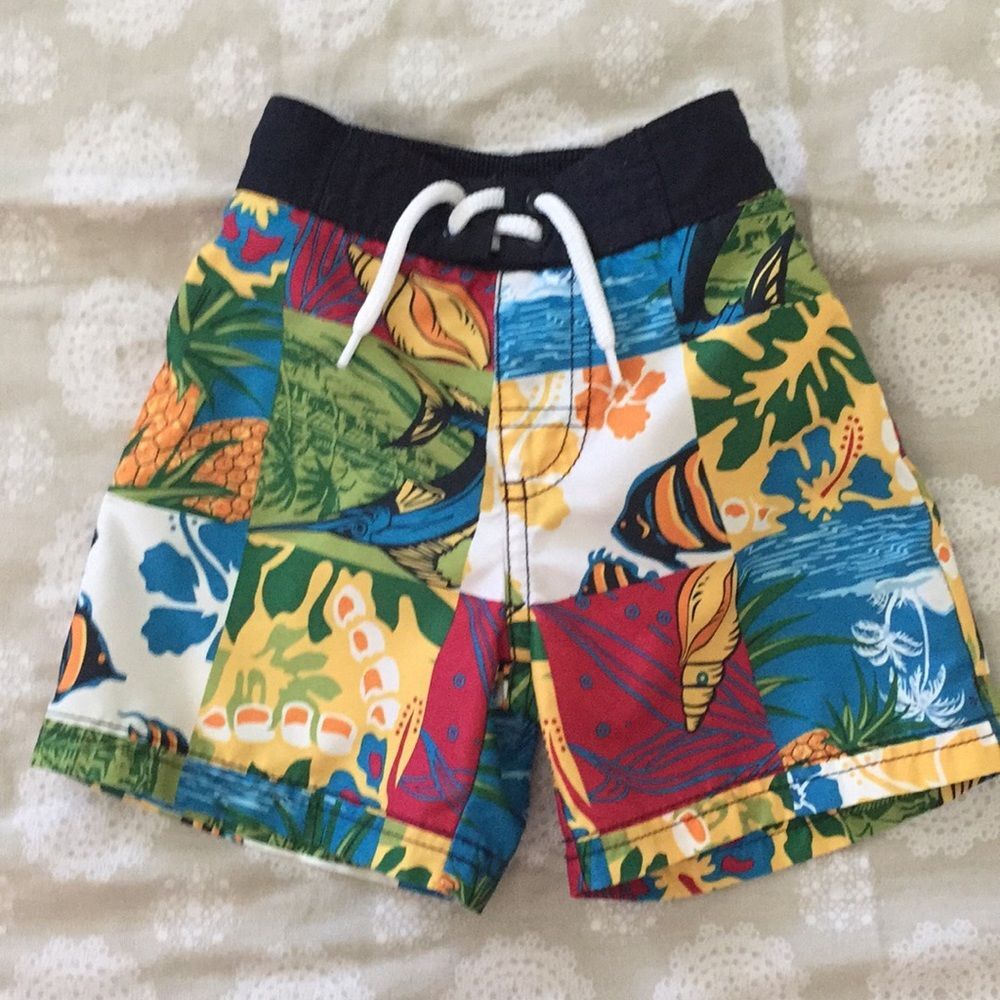 Gymboree Swim Trunks Board Shorts 6-12 Months Tropical